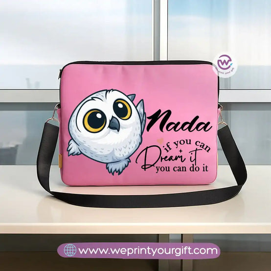 Fabric laptop sleeve-Owl- Names
