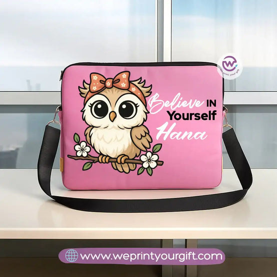 Fabric laptop sleeve-Owl- Names