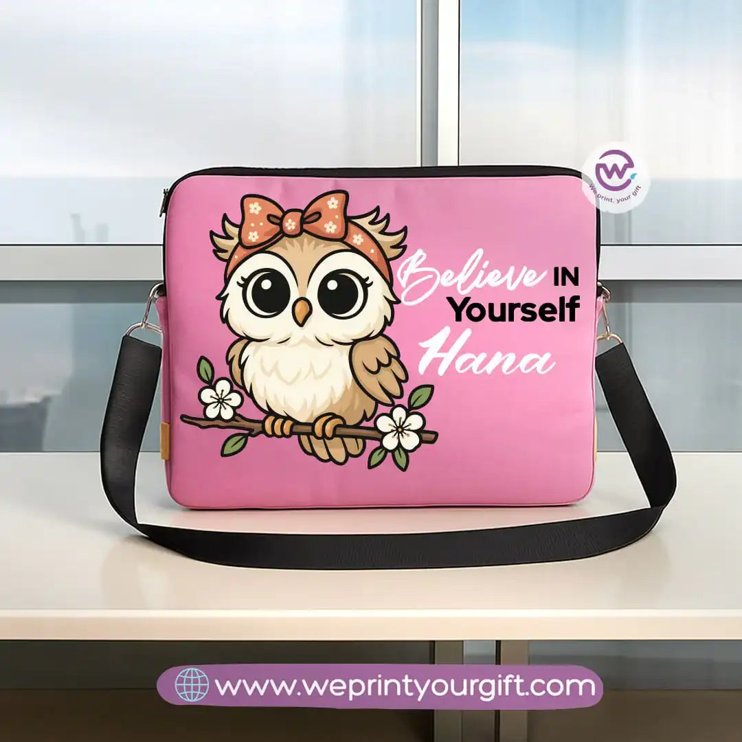 Fabric laptop sleeve-Owl- Names