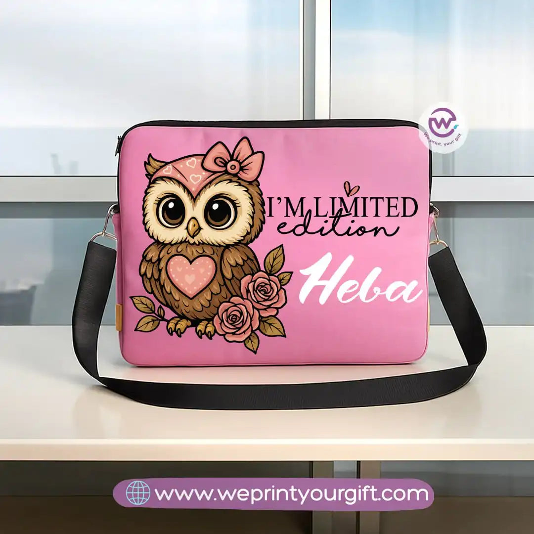 Fabric laptop sleeve-Owl- Names