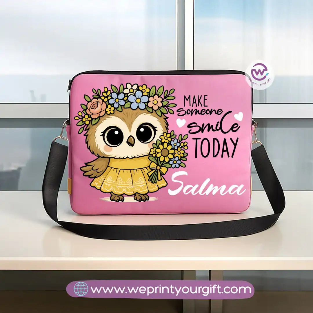 Fabric laptop sleeve-Owl- Names