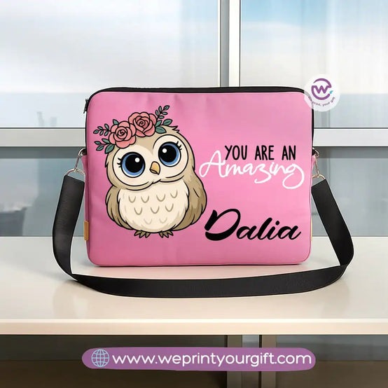 Fabric laptop sleeve-Owl- Names