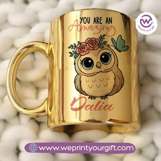 Mirror ceramic mug- Owl