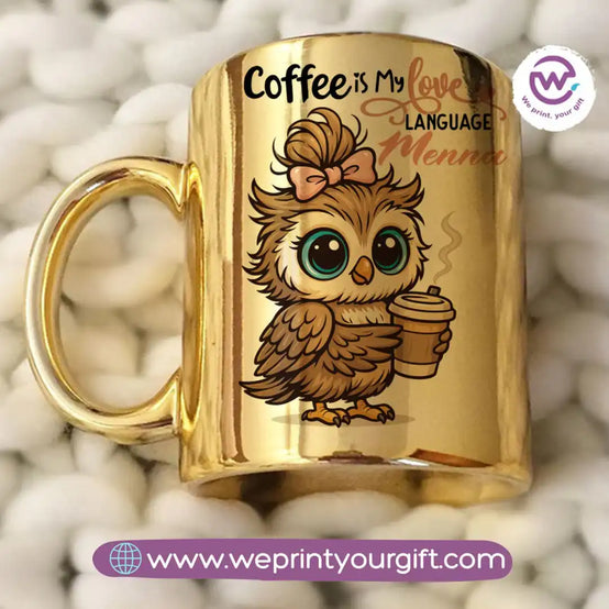 Mirror ceramic mug- Owl