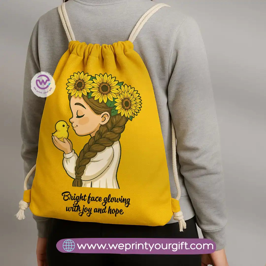 Custom Drawstring bag- Sunflower