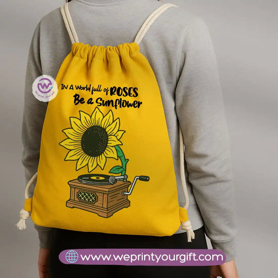Custom Drawstring bag- Sunflower