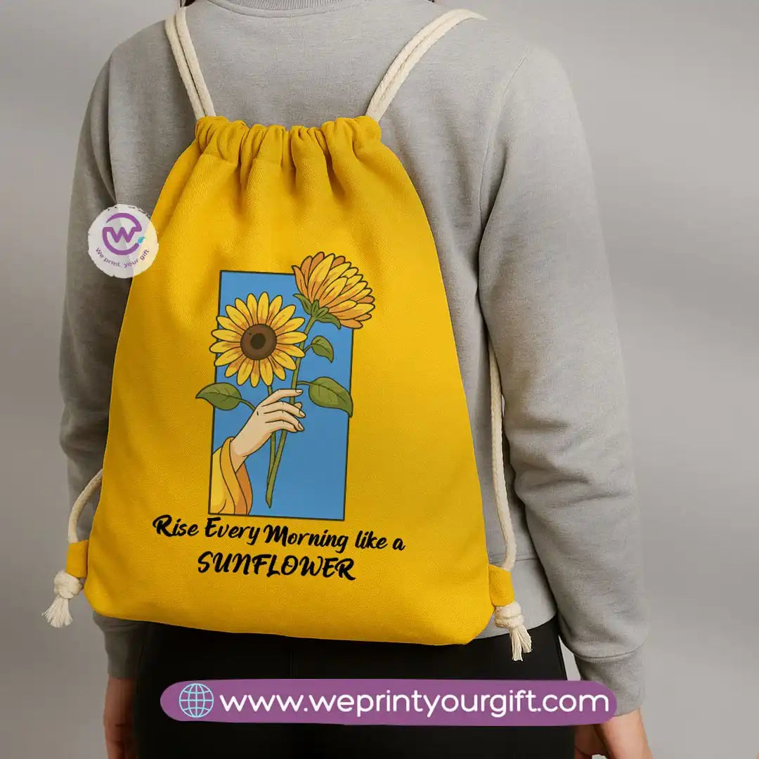 Custom Drawstring bag- Sunflower