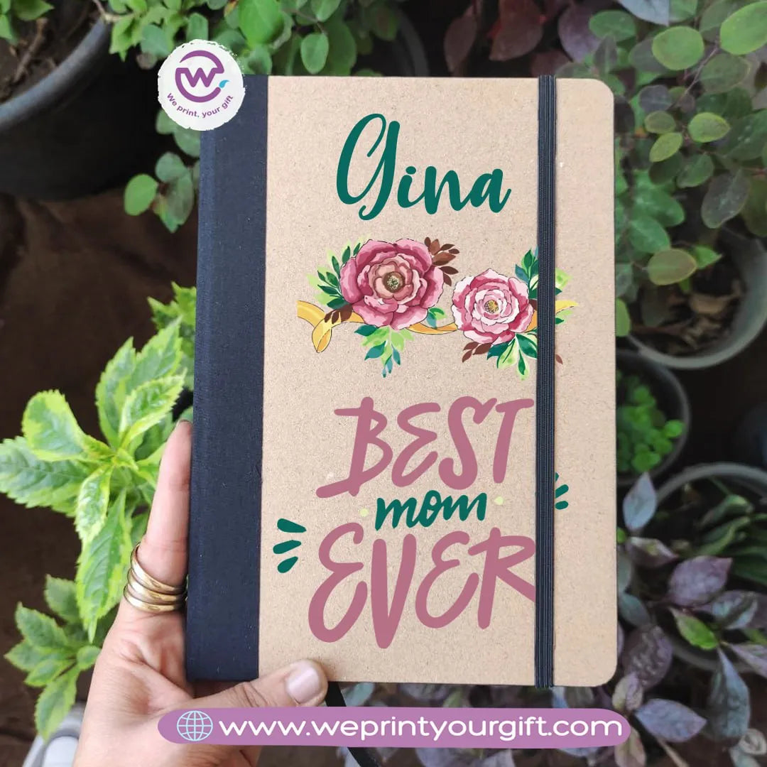 Custom Notebook-Elastic band notebook- Mom designs