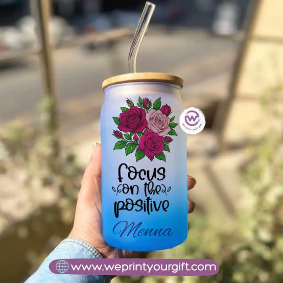 Frosted mug with straw- Motivation