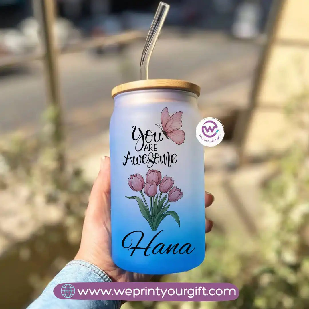 Frosted mug with straw- Motivation