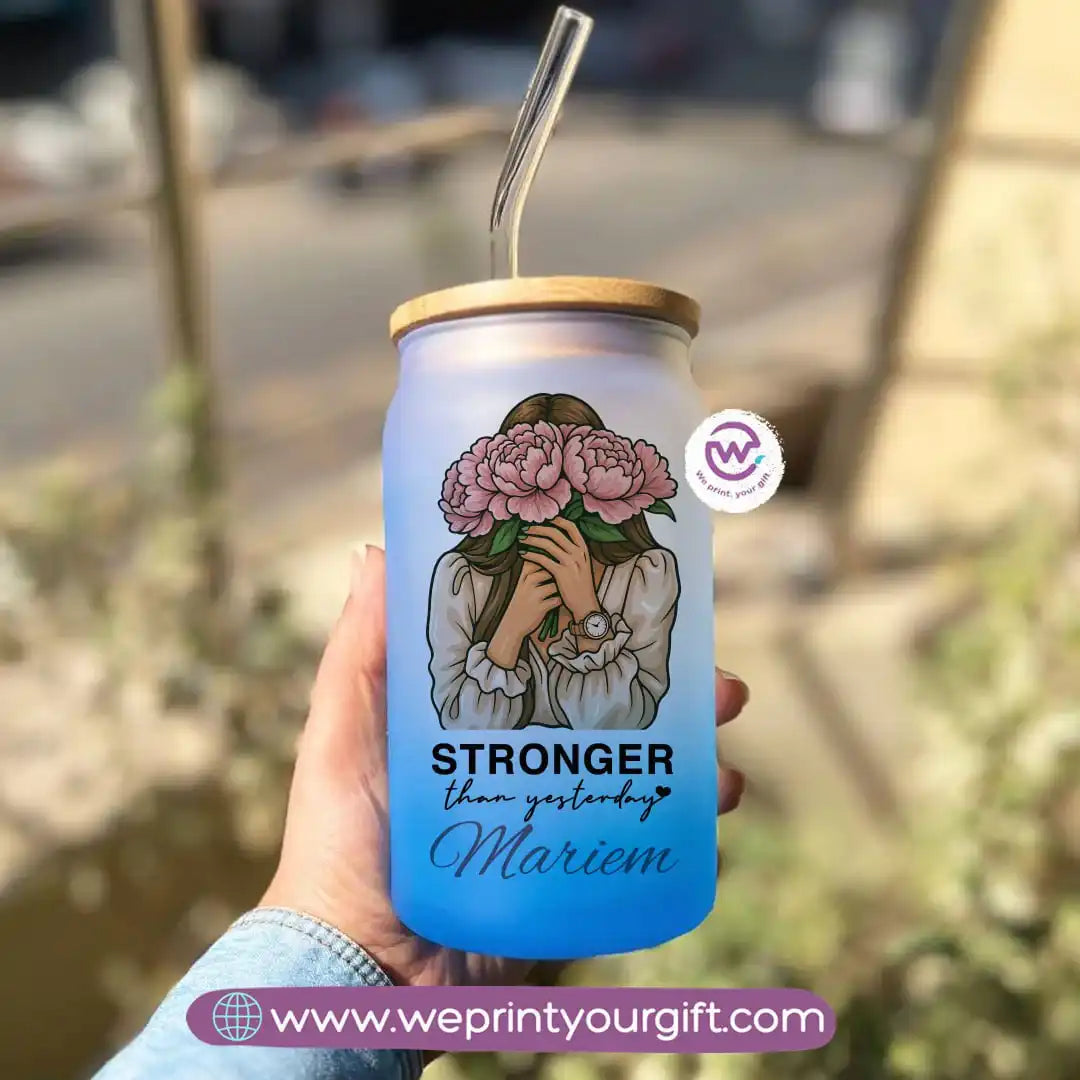 Frosted mug with straw- Motivation