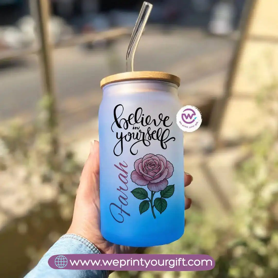 Frosted mug with straw- Motivation