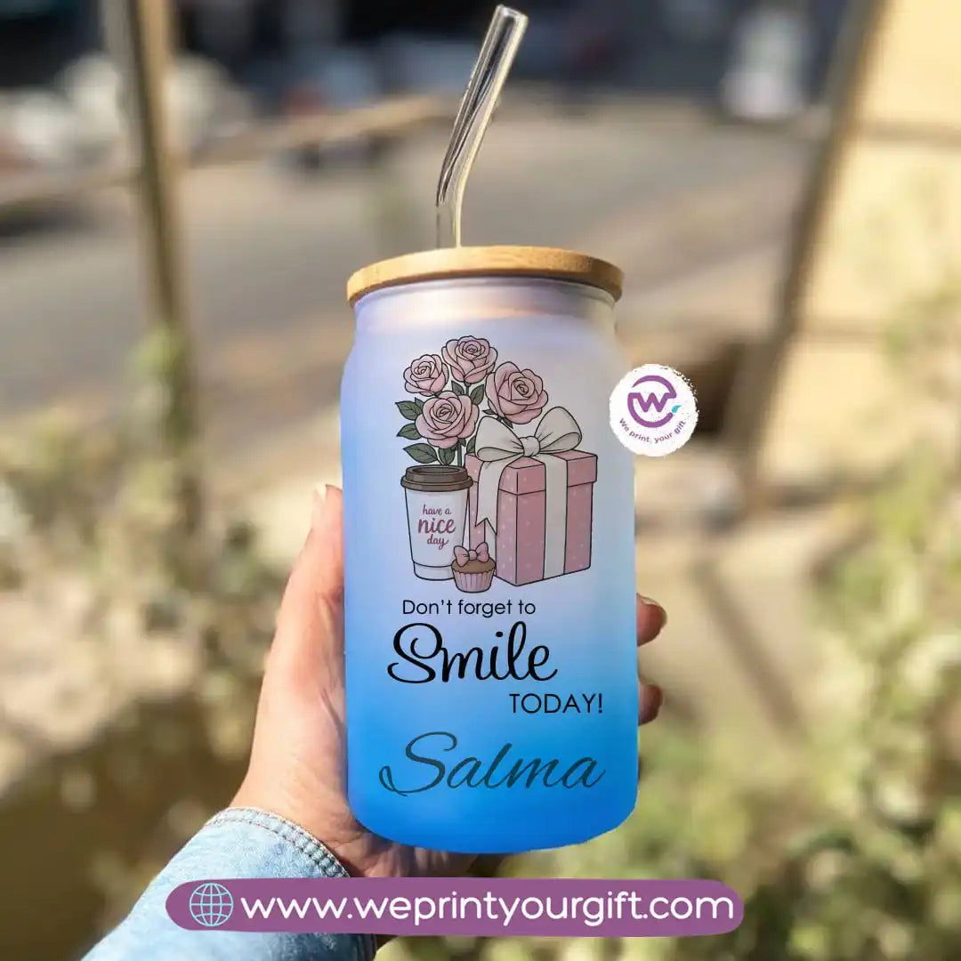 Frosted mug with straw- Motivation