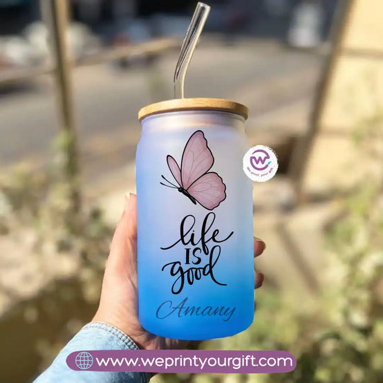 Frosted mug with straw- Motivation