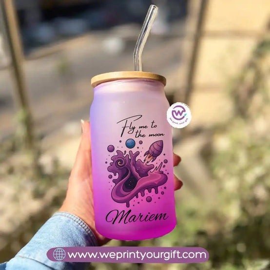 Frosted mug with straw- Inspirational quotes