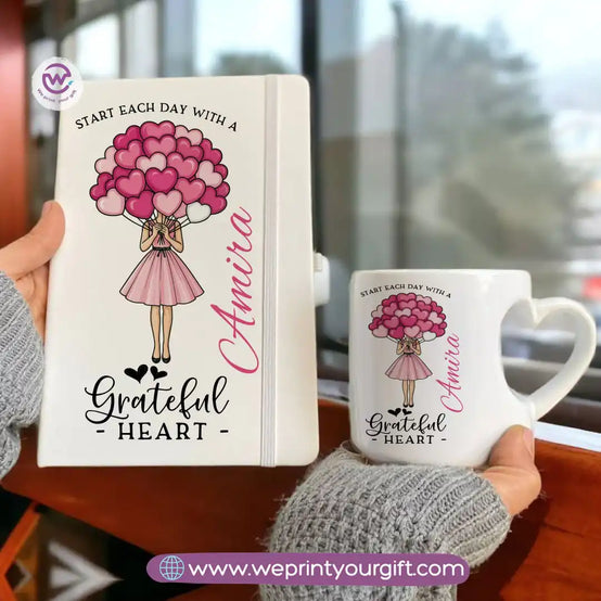 Motivation Set ( Heart handle mug +Notebook)