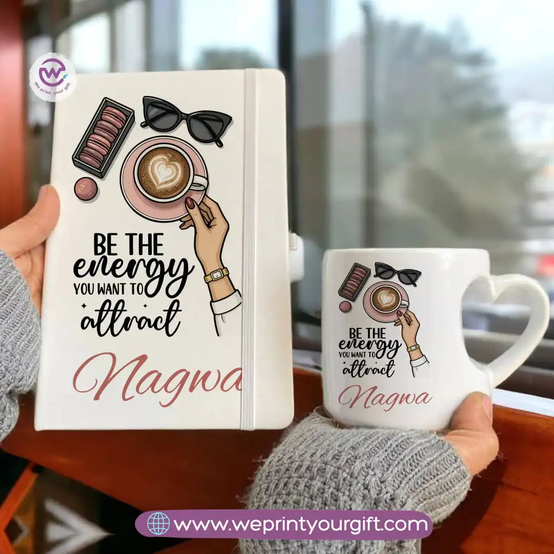 Motivation Set ( Heart handle mug +Notebook)