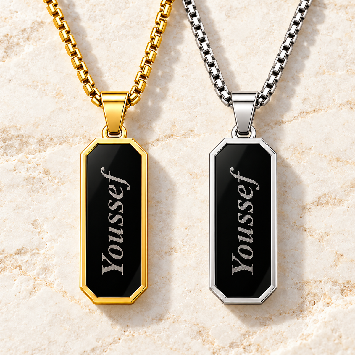 Personalized Rectangular Name Necklace