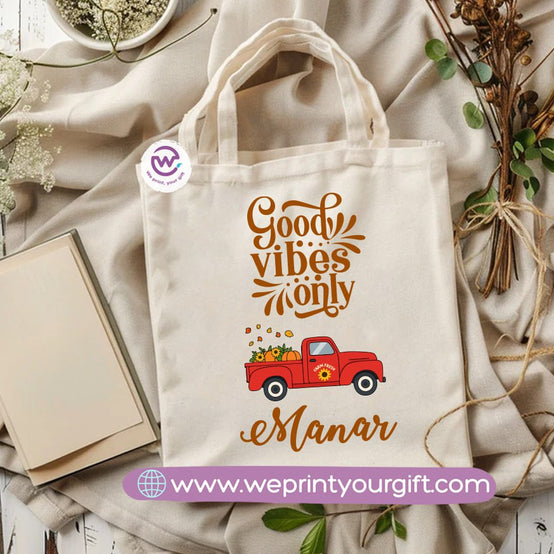 Retro Motivational Canvas Tote Bag – Vintage-Inspired Positive Quotes