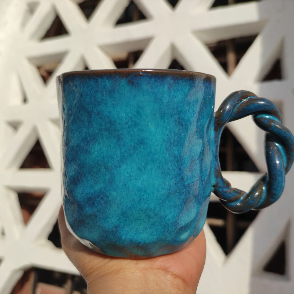 Blue Cloud Handmade Pottery Mug – 300 ml - Customization Options