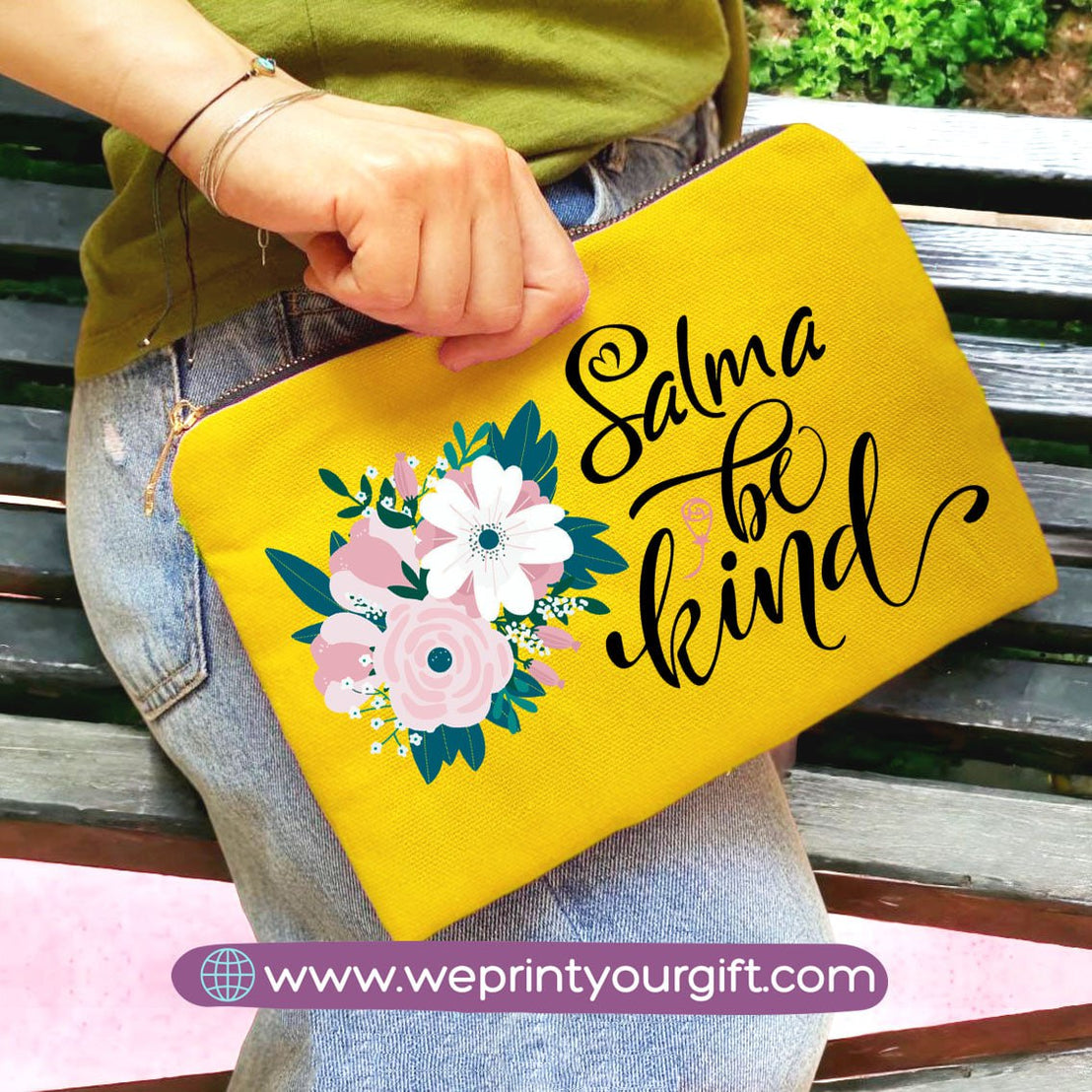 Fabric makeup case- English quotes