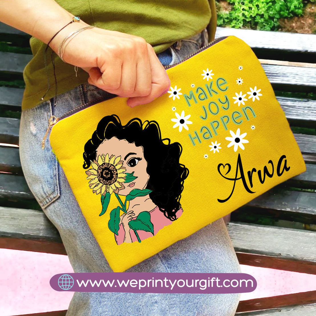 Fabric makeup case- English quotes