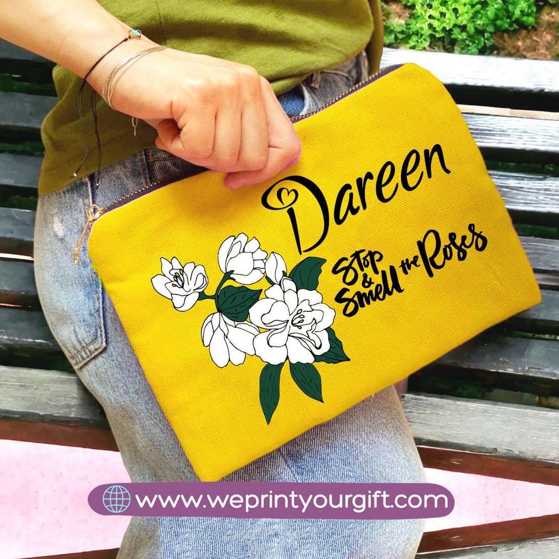 Fabric makeup case- English quotes