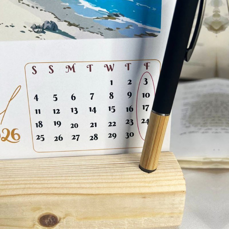 Desk Calendar-Art with pen -2026