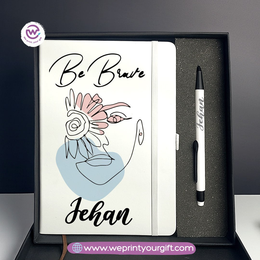 One Line Art Personalized Gift Box – Custom Notebook & Engraved Pen Set