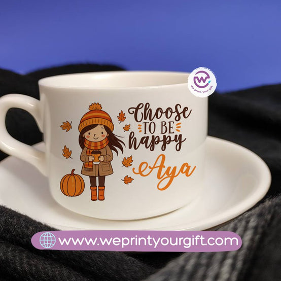 Personalized Coffee Cup with Saucer – One Art Design Collection