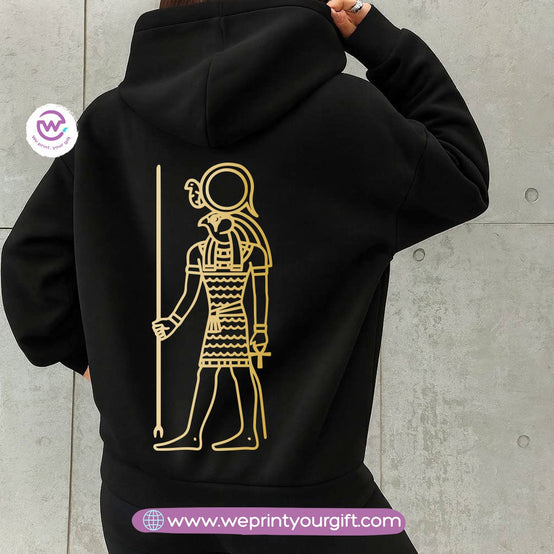 Pharaonic Gold Print Hoodie – Cotton Melton Unisex