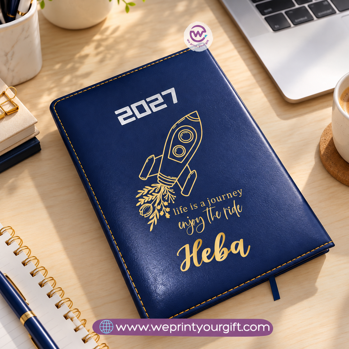 2027 Personalized Agenda – Gold Motivational Designs