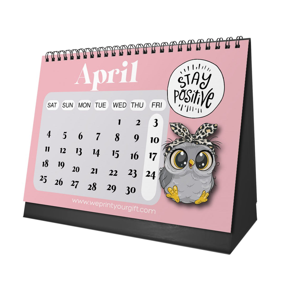 Cute Owl Desk Calendar 2026