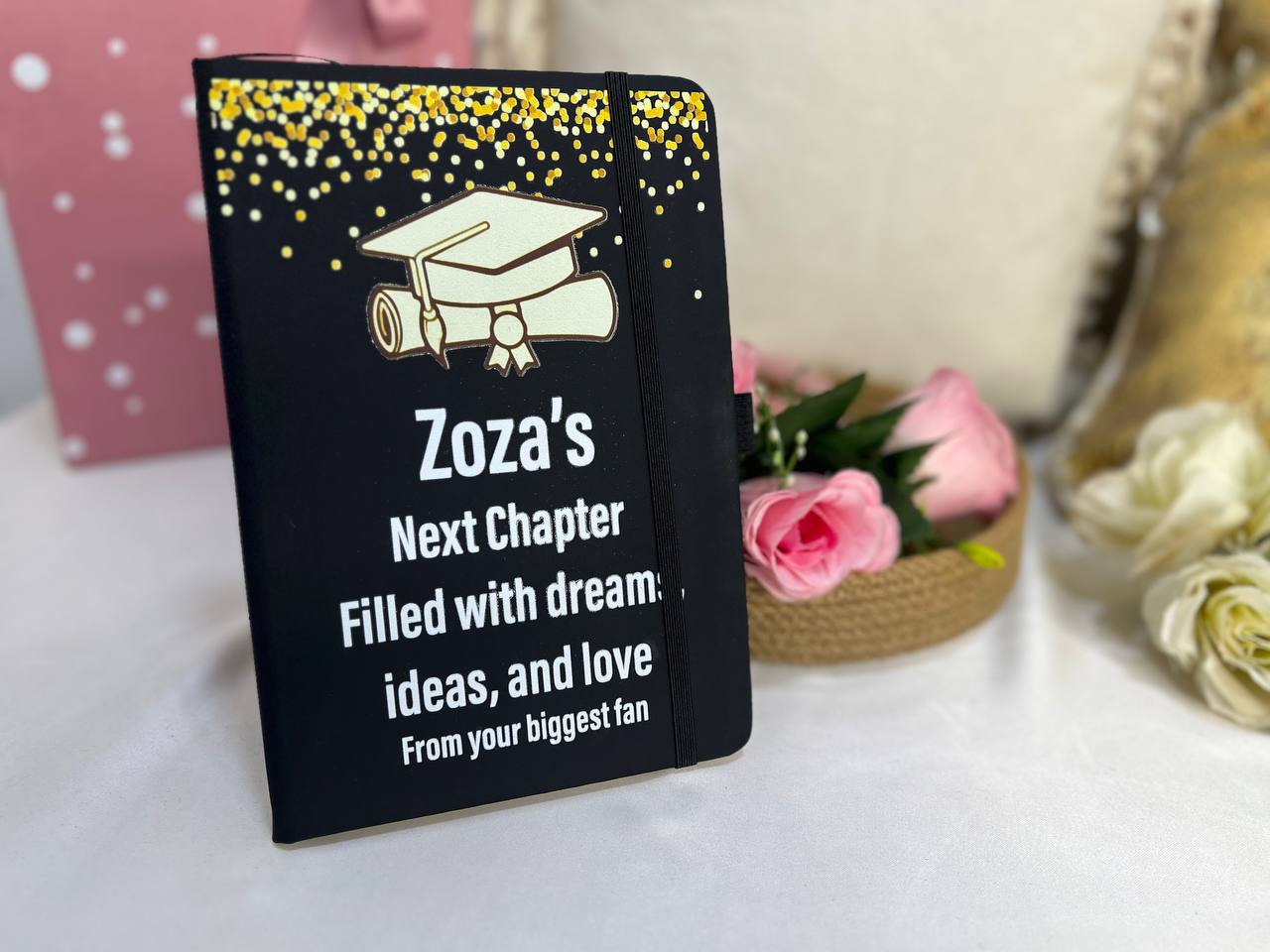 دفتر ملاحظات أسود مع شريط مطاطي - اشترِ 2 واحصل على 1 مجانًا