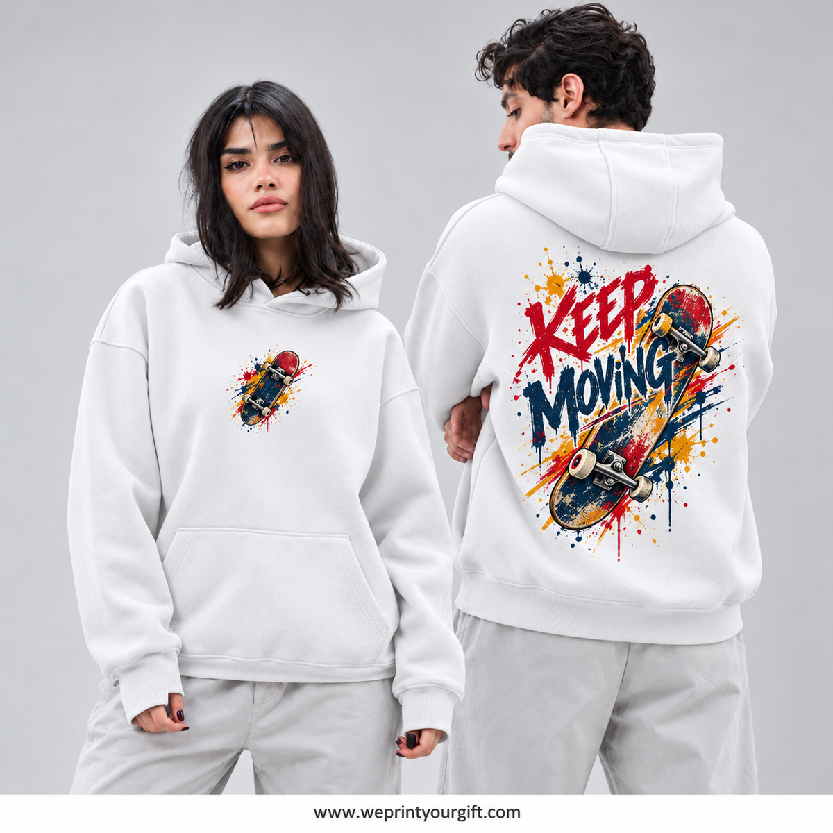Unisex "Keep Moving" Hoodie - Premium Melton Cotton
