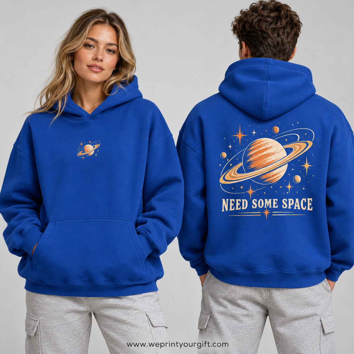 Unisex "Need Some Space" Hoodie - Premium Melton Cotton