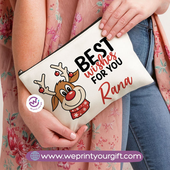 Christmas Makeup Bag & Pencil Case – Premium Cotton Pouch (23×17 cm)