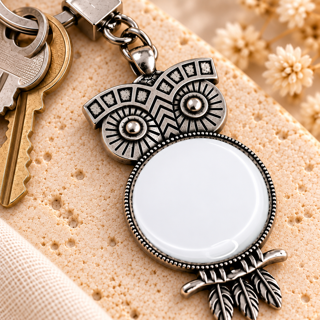Glass Dome Metal Keychain | 4 Unique Shapes - Customization Options