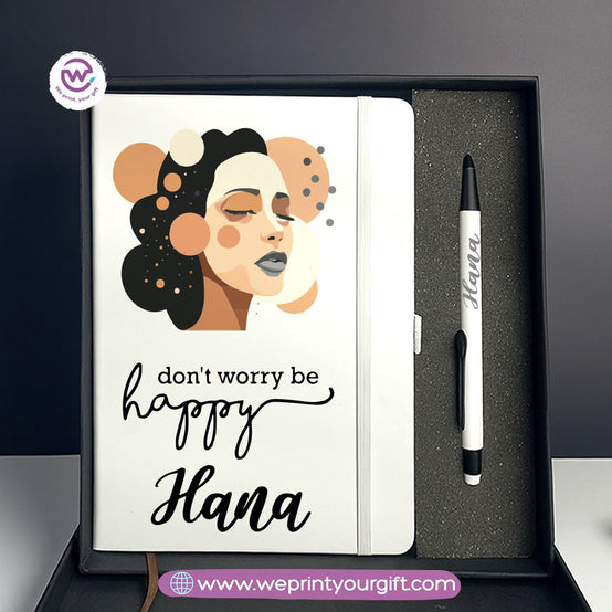 One Line Art Personalized Gift Box – Custom Notebook & Engraved Pen Set
