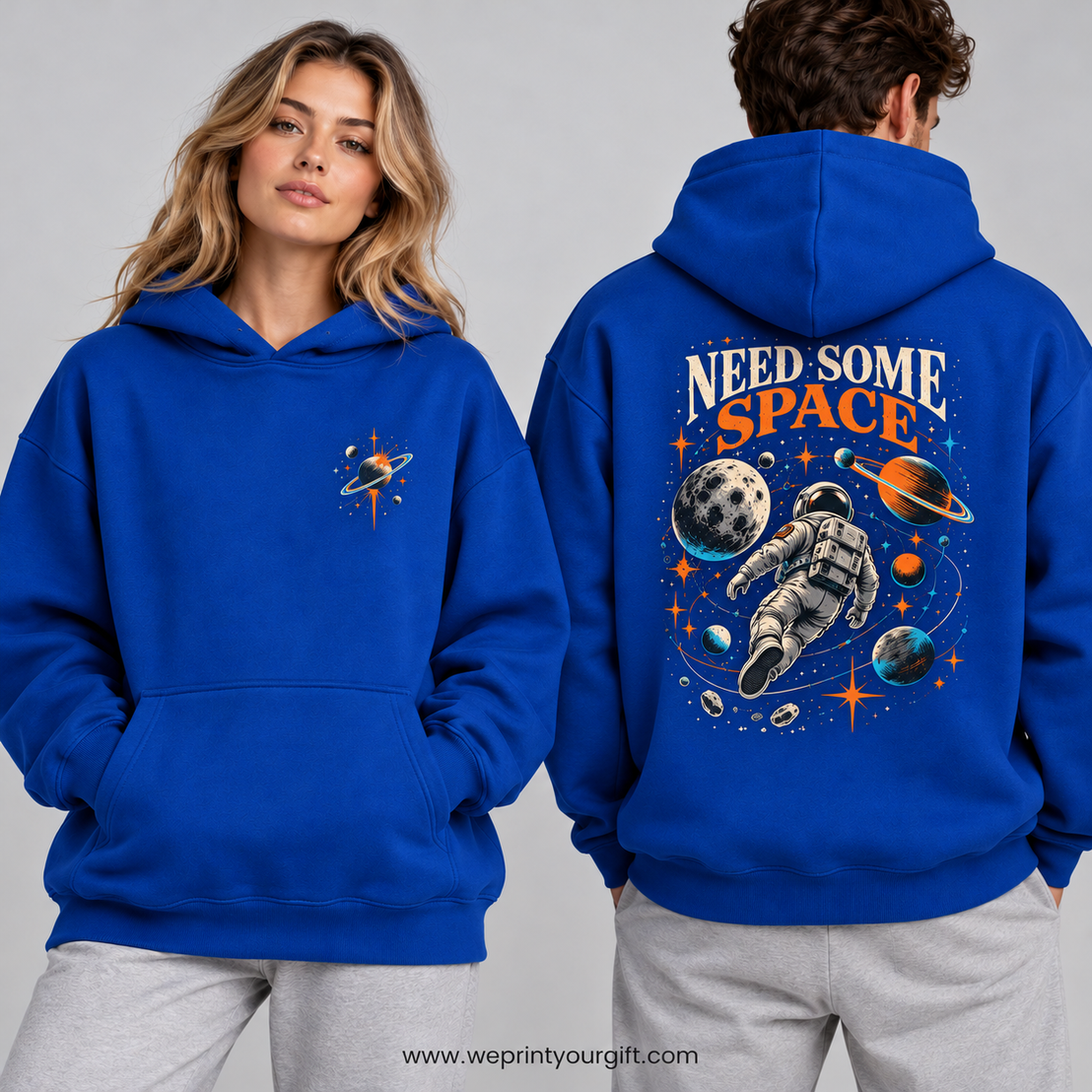 Unisex "Need Some Space" Hoodie - Premium Melton Cotton