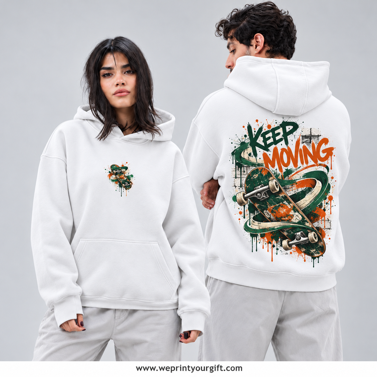Unisex "Keep Moving" Hoodie - Premium Melton Cotton