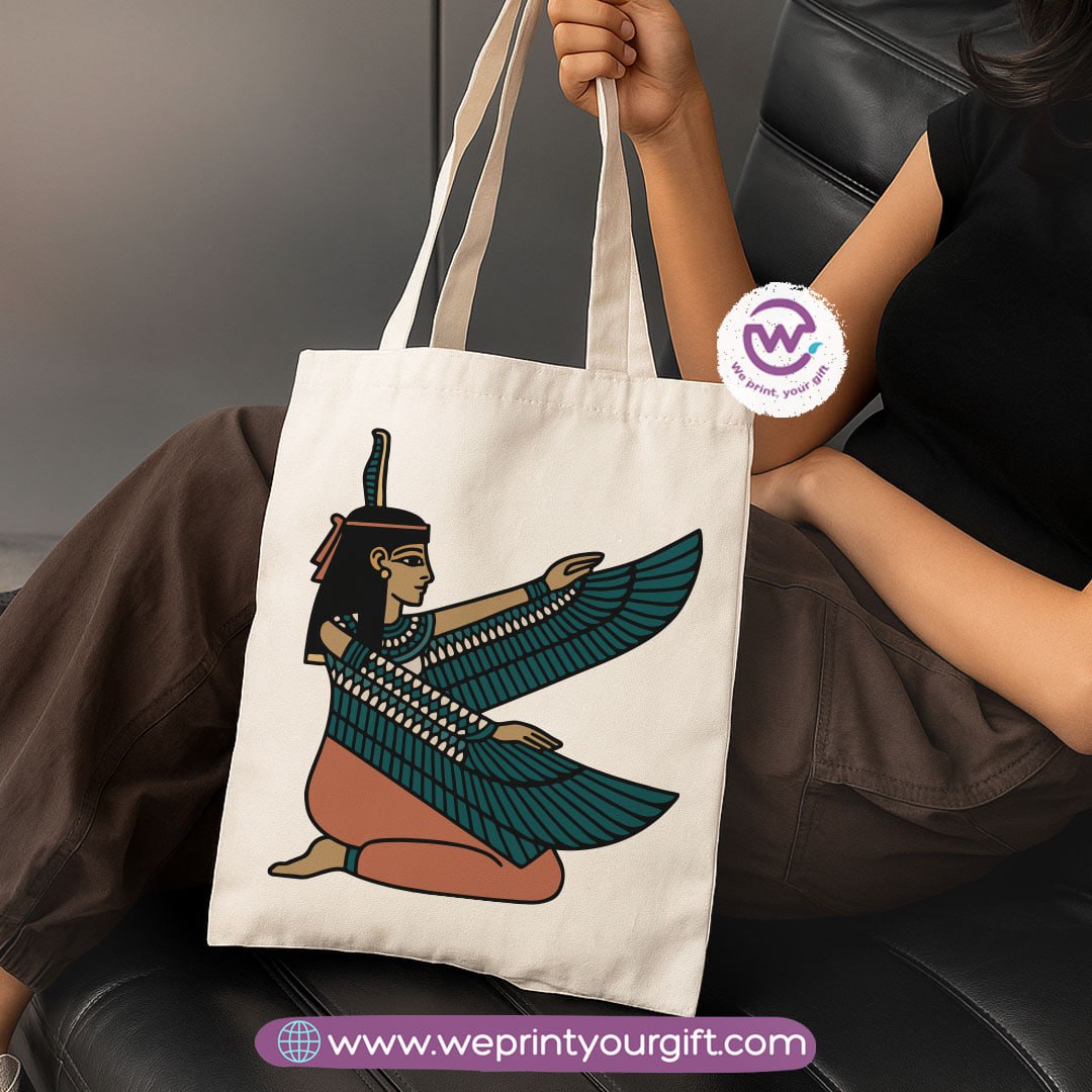 Ancient Egyptian Heritage Canvas Tote Bag – Premium Heavy Fabric