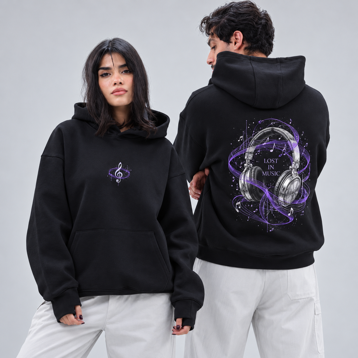 Unisex "Lost In Music" Hoodie - Premium Melton Cotton