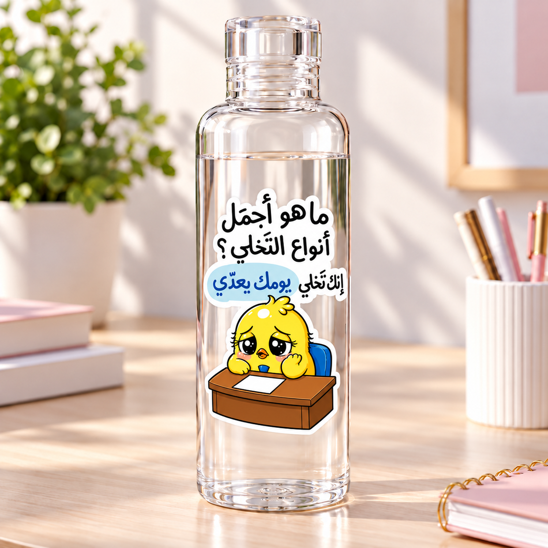 Hardest Working Chick" Clear Acrylic Water Bottles