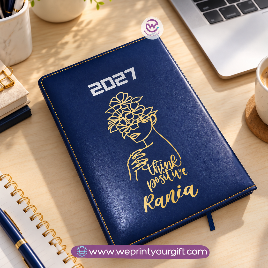 2027 Personalized Agenda – Gold Motivational Designs