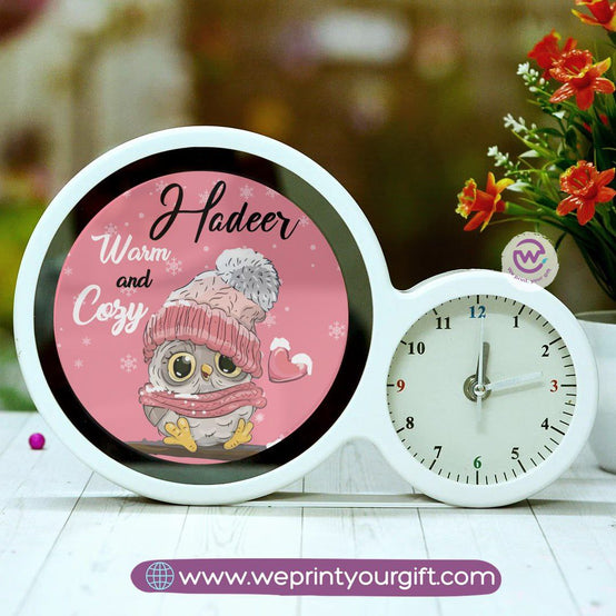 Round Magic Mirror with Clock – Christmas Edition