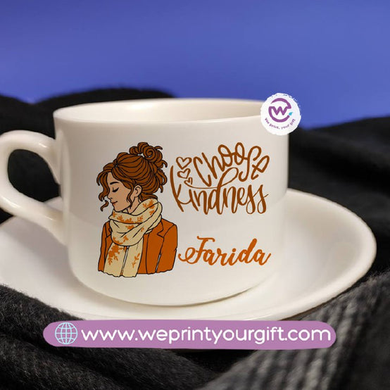 Personalized Coffee Cup with Saucer – One Art Design Collection