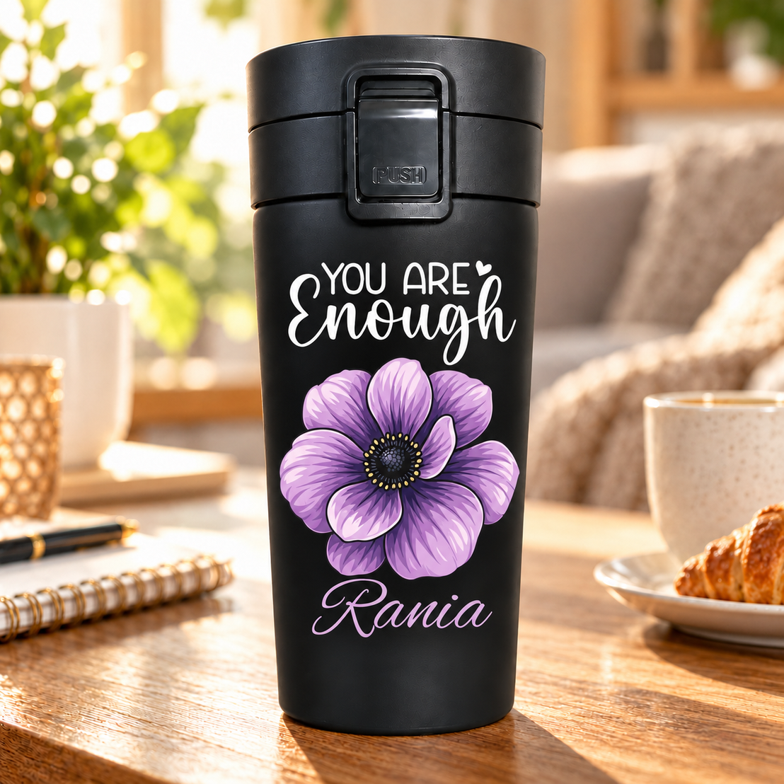 Black Thermal Mug 500ml - Customization Options