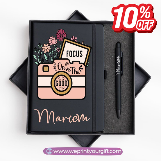 Retro Motivational Personalized Notebook & Metal Pen Gift Box
