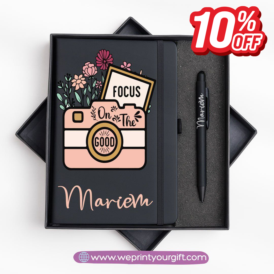 Retro Motivational Personalized Notebook & Metal Pen Gift Box